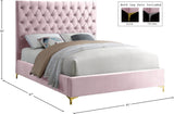 Cruz Luxurious Velvet Bed with Tufted Headboard and Contemporary Design for Stylish Bedrooms