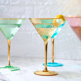 Crystal Martini Glasses Colored - Set of 4