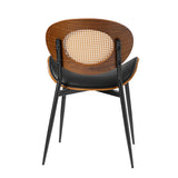 Flora Curved Wood Backrest Faux Leather Upholstery Cushion Dining Chair (Optional Types)