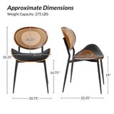Flora Curved Wood Backrest Faux Leather Upholstery Cushion Dining Chair (Optional Types)