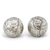 Pewter World Globe Salt & Pepper Set