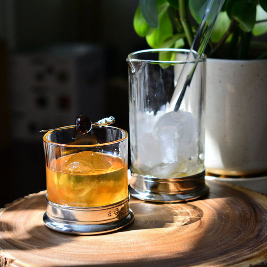 Hatched Glass Highball Bar Glass