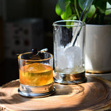 Hatched Glass Highball Bar Glass