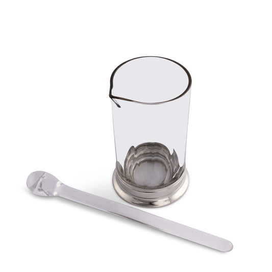 Mixing Pitcher and Stirrer - Hatched Glass