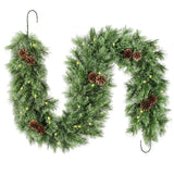 Haute Decor 6 Foot Cashmere Christmas Garland with 50 Warm White LED Lights
