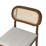 Konstantin Modern Solid Wood Dining Chairs with Rattan Backrest