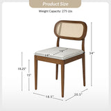Konstantin Modern Solid Wood Dining Chairs with Rattan Backrest