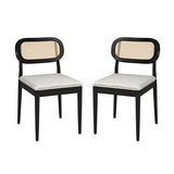 Konstantin Modern Solid Wood Dining Chairs with Rattan Backrest
