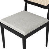 Konstantin Modern Solid Wood Dining Chairs with Rattan Backrest