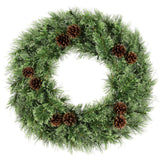 Haute Decor 24 Inch Cashmere Christmas Wreath with 50 Warm White LED Lights