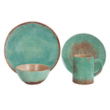 Patina Turquoise 16PC Ceramic Dinnerware Set