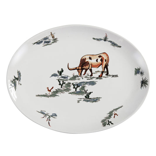 Ranch Life Ceramic Serving Platters, Duffle Bag, Set of 4