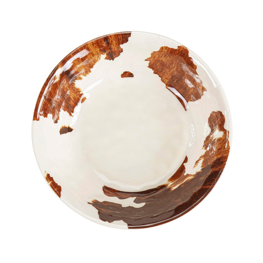 Elsa Cowhide Melamine Bowls, Set of 24