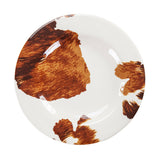 Elsa Cowhide Melamine Dinner Plates, Set of 24