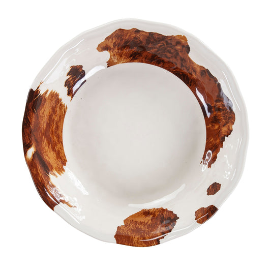 Elsa Cowhide Melamine Serving Bowls, Set of 12