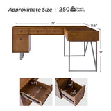 Bertrame Mid-Century L Shape Lift Top Office Desk