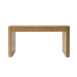 Modern Desk with Power Outlets and Fluted Wood Legs