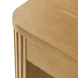 Modern Desk with Power Outlets and Fluted Wood Legs