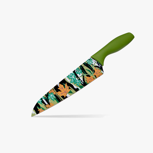 8 inch Chef Knife with Printed Blade-Green
