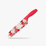 7 inch Santoku Knife with Printed Blade-Red