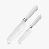EcoCut 2 Piece Santoku Knife Set With Blade Guards, Grey