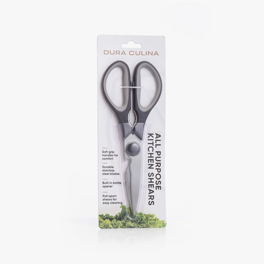 Multi-Function Stainless Steel Kitchen Shears with Soft Grip Handles