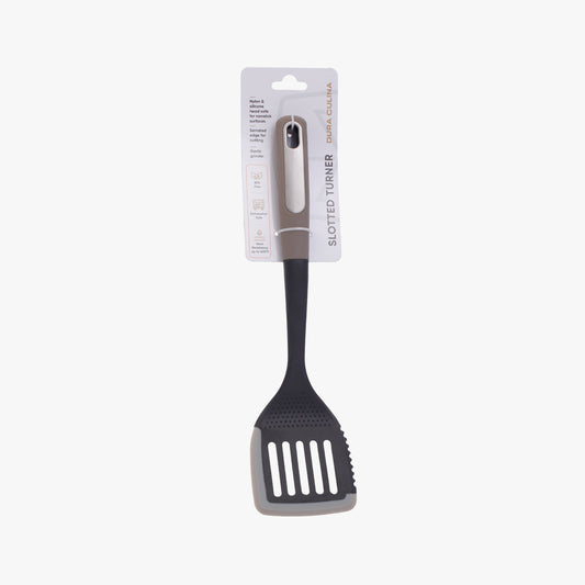 Silicone Scratch and Heat Resistance Edge Slotted Turner, Grey