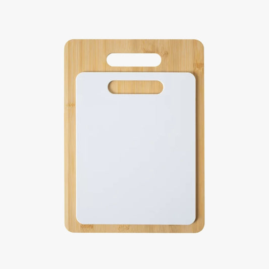 2-Piece Bamboo and Poly Cutting Board Set – Eco-Friendly Bamboo & Durable Poly Chopping Boards, White