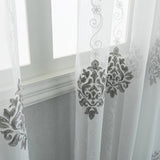 Nexus - Sheer Curtain Panel - Gray on White