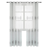 Nexus - Sheer Curtain Panel - Gray on White