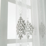 Nexus - Sheer Curtain Panel - Gray on White