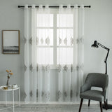 Nexus - Sheer Curtain Panel - Gray on White