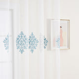 Kseniya - Sheer Curtain Panel - Blue on White