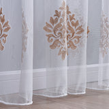 Olesya - Sheer Curtain Panel - Gold on White