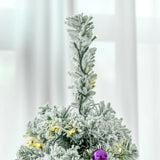 HOMCOM 9ft Pre-Lit Snow-Flocked Slim Douglas Fir Artificial Christmas Tree with Realistic Branches, 550 LED Lights and 988 Tips