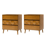 Haidee Mid-century Modern 3-Drawer Dresser with Built-in Charging Station & Flared Legs(Optional Types)