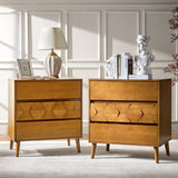 Haidee Mid-century Modern 3-Drawer Dresser with Built-in Charging Station & Flared Legs(Optional Types)