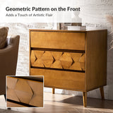 Haidee Mid-century Modern 3-Drawer Dresser with Built-in Charging Station & Flared Legs(Optional Types)