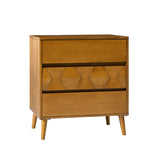 Haidee Mid-century Modern 3-Drawer Dresser with Built-in Charging Station & Flared Legs(Optional Types)