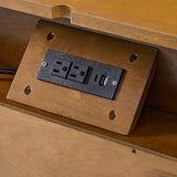 Haidee Mid-century Modern 3-Drawer Dresser with Built-in Charging Station & Flared Legs(Optional Types)