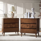 Haidee Mid-century Modern 3-Drawer Dresser with Built-in Charging Station & Flared Legs(Optional Types)