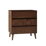 Haidee Mid-century Modern 3-Drawer Dresser with Built-in Charging Station & Flared Legs(Optional Types)