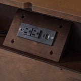 Haidee Mid-century Modern 3-Drawer Dresser with Built-in Charging Station & Flared Legs(Optional Types)