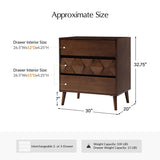Haidee Mid-century Modern 3-Drawer Dresser with Built-in Charging Station & Flared Legs(Optional Types)