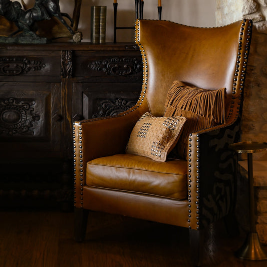 Western Suede Fringed Pillow