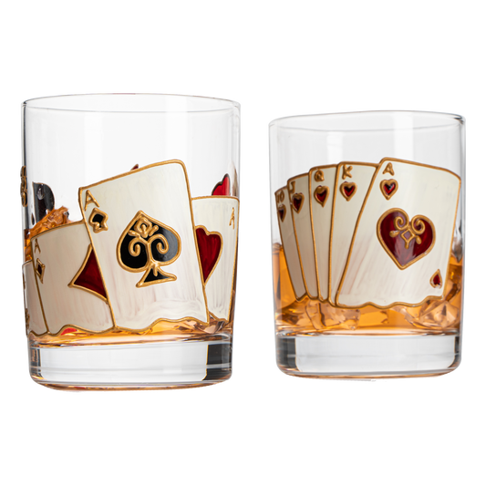 Playing Cards Drinking Glasses - Set of 2