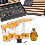 AR15 Whiskey Gun Decanter Flag Set - 1000ml Rifle & Pistol Set
