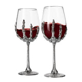 Stemmed Skeleton Wine Glasses Set of 2
