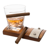 Glass & Coaster & with A Unique Whiskey Glass Slot