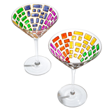 Renaissance Holiday Stained Glass Windows, (Martini Glasses)